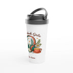 Personalised - Audiobook Girlie - White 15oz Stainless Steel Travel Mug Personalised Travel Mug customise Globally Fulfilled personalise Reading