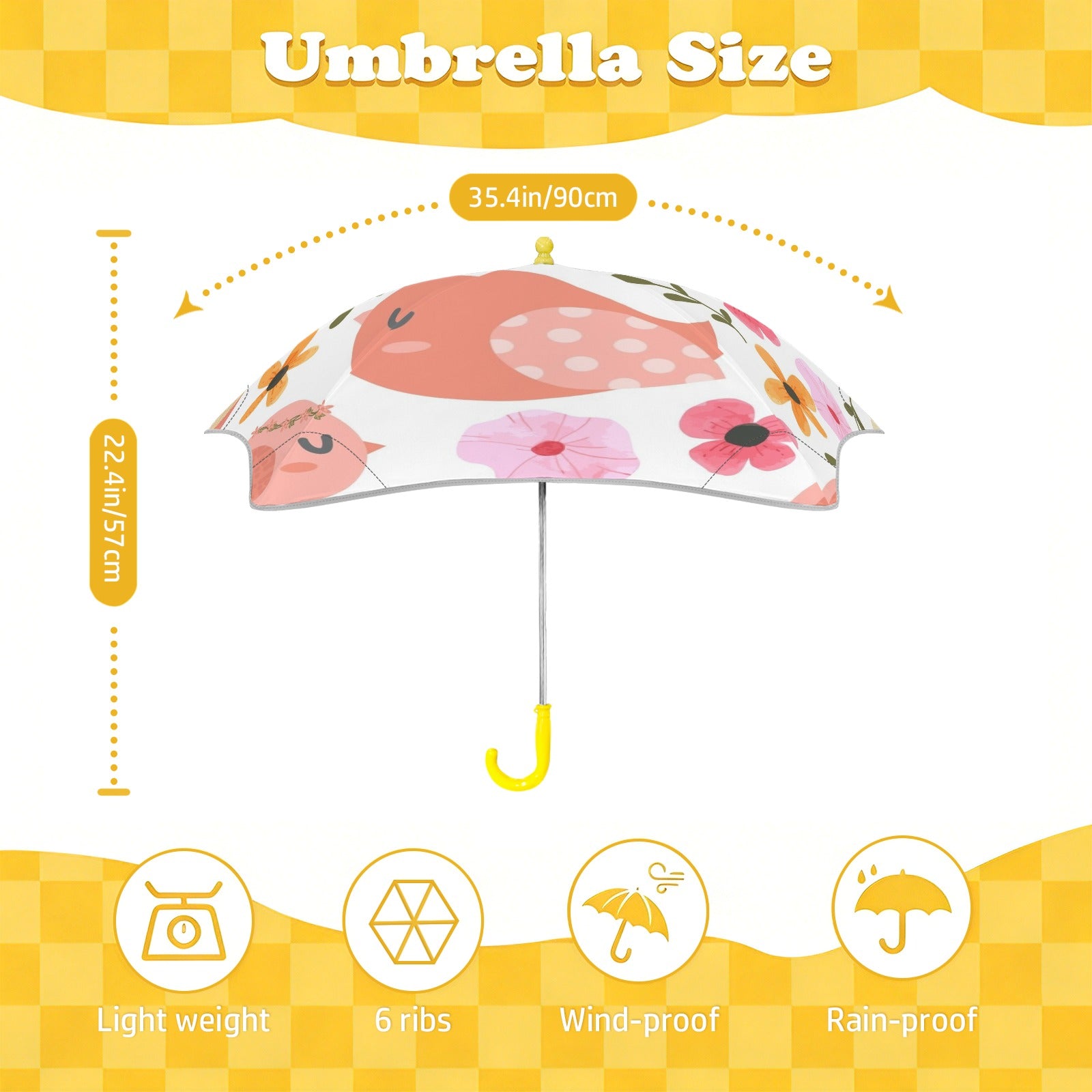 Lovely Birds Kids Safe Round Corner Umbrella Kids Safe Round Corner Umbrella animal Printed Offshore