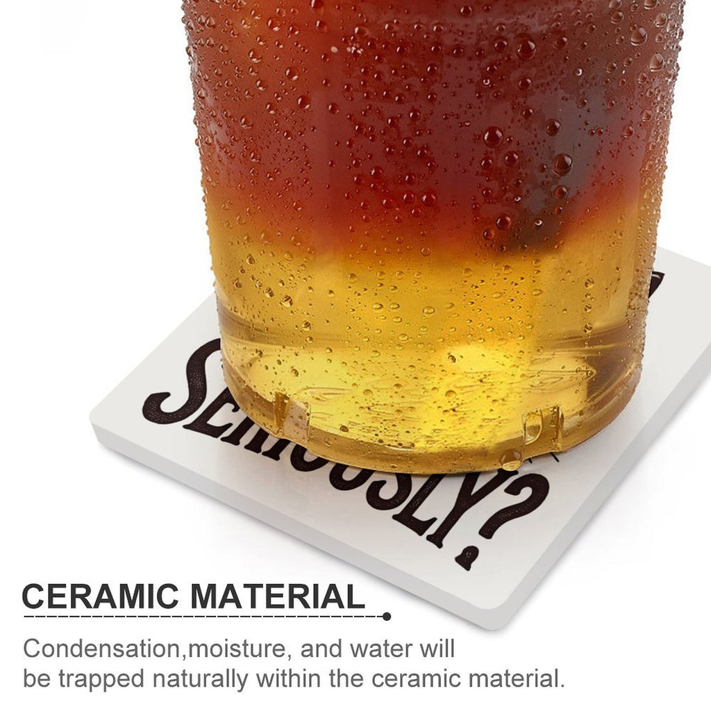 Cat Seriously - Ceramic Coasters (Square) Ceramic Coasters Printed Offshore