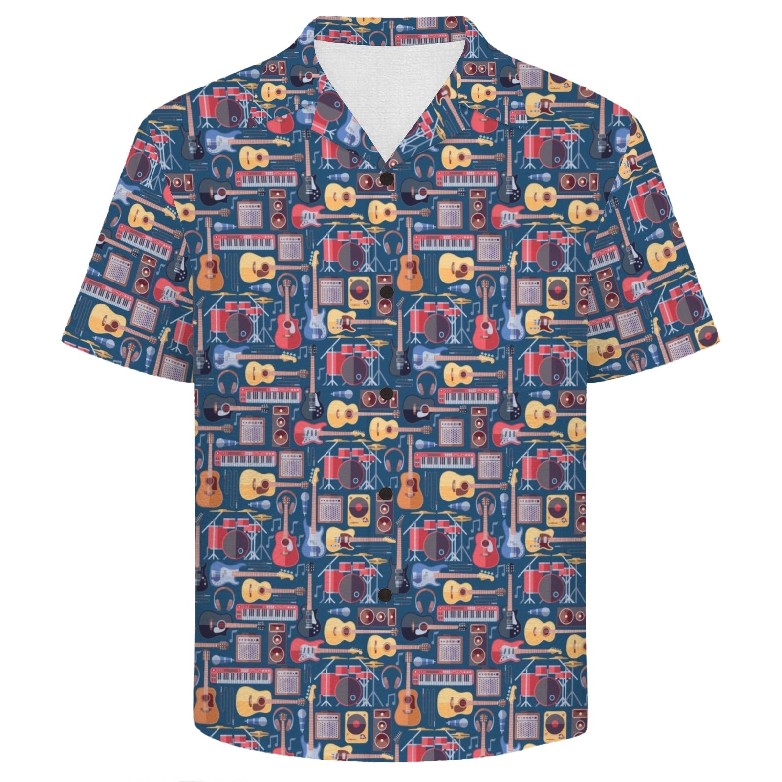 Music Instruments Men's Crinkle Hawaiian Shirt