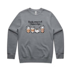 Coffee Beauty, All Shapes And Sizes AS Colour Stencil Crew Sweatshirt Unisex Gravel Sweatshirt Coffee Positivity Printed In Australia