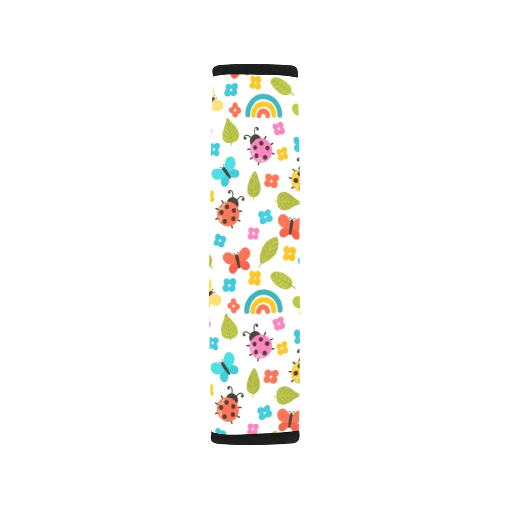 Ladybugs And Rainbows Car Seat Belt Cover 7''x10'' (Pack of 2) Car Seat Belt Cover 7x10 (Pack of 2) animal Printed Offshore