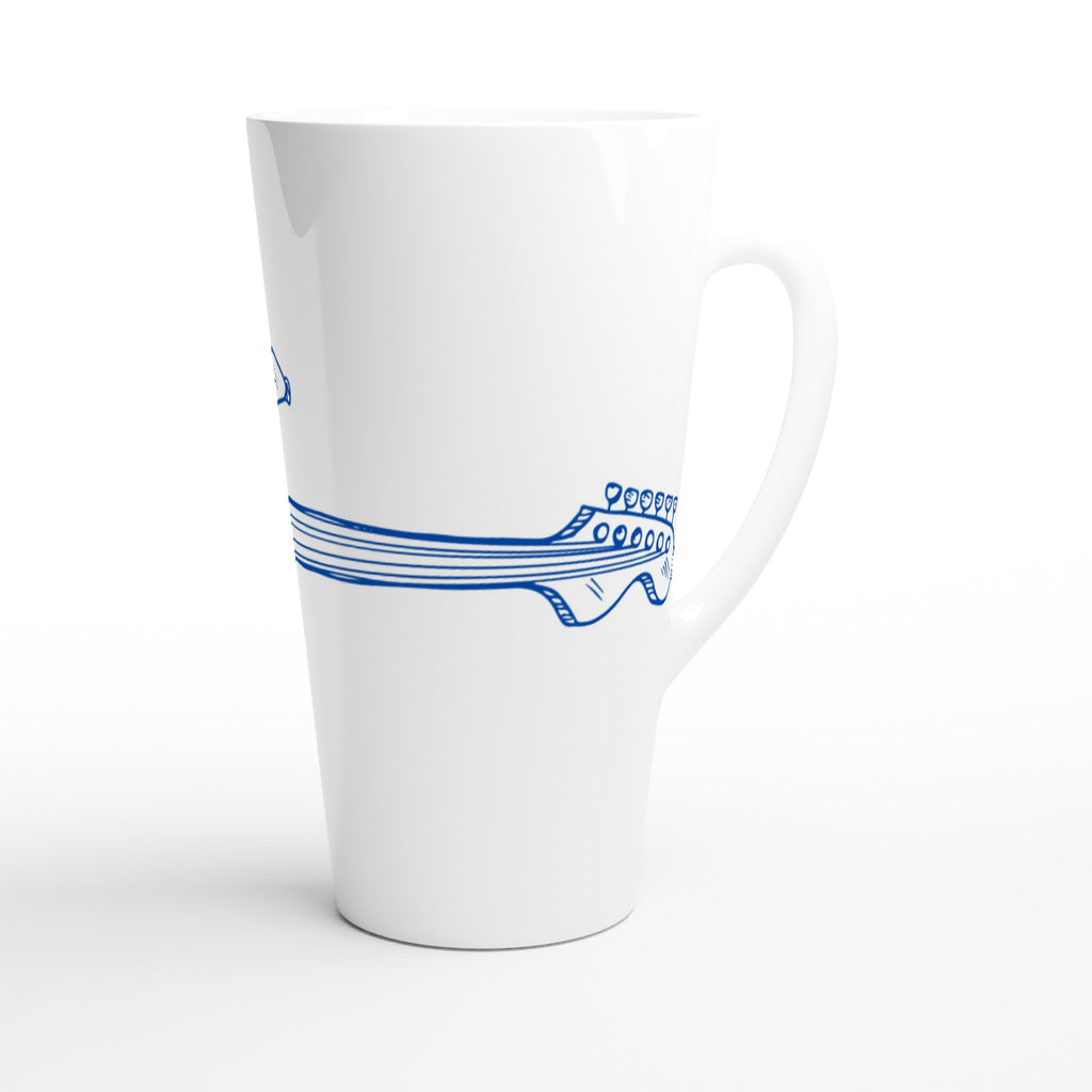 Guitar - White Latte 17oz Ceramic Mug Latte Mug Globally Fulfilled Music