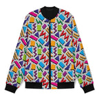 Graphic 80's Men's Casual Zip‑Up Bomber Jacket