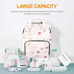 Pretty Hearts - Multi-Function Backpack, Nappy / Diaper Bag