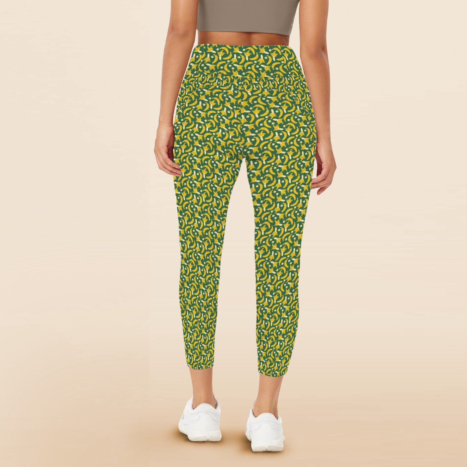 Happy Bananas - Women's High Waist Pockets Yoga Leggings