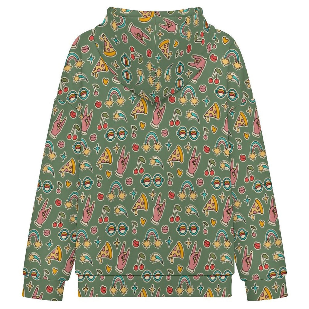 Groovy Retro Women's Full-Zip Hoodie