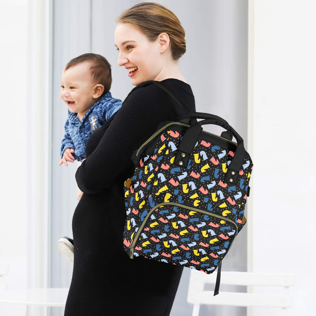 Colourful Chess Multi-Function Backpack, Nappy / Diaper Bag Multi-function Backpack, Nappy / Diaper Bag Chess Games Printed Offshore