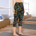 Atoms Women's High Waist Pocket Capri Yoga Leggings Women's High Waist Capri Yoga Leggings Printed Offshore