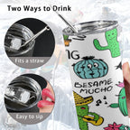 Chatty Cactus 20oz Tall Skinny Tumbler with Lid and Straw