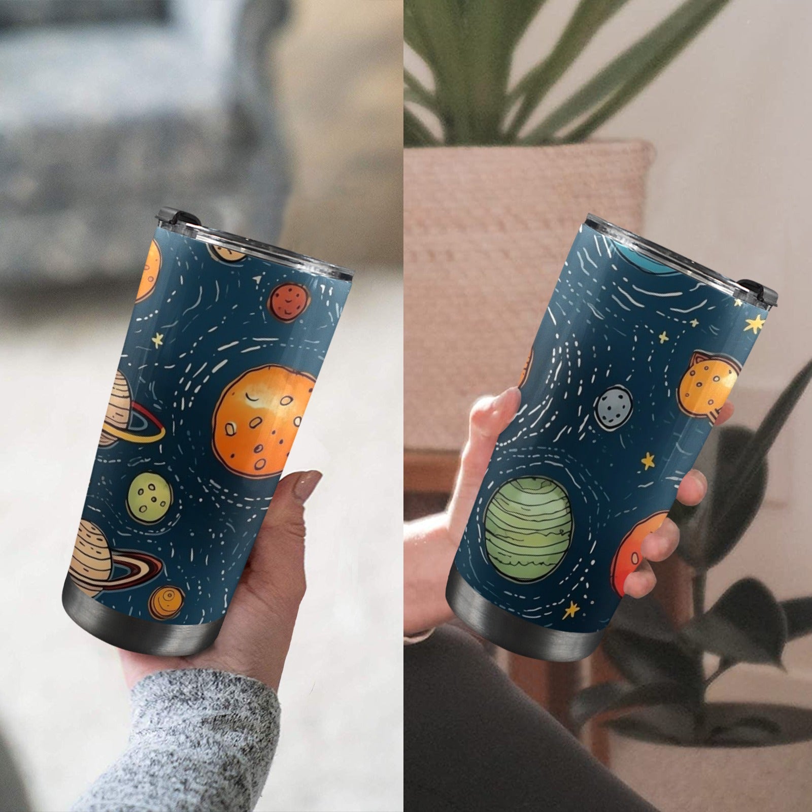 Galaxy - 20oz Mobile Tumbler with Lid (Black Lock) 20oz Travel Mug animal Printed Offshore Space