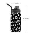 Black And White X's - Kids Water Bottle with Chug Lid (12 oz) One Size Kids Water Bottle with Chug Lid Printed Offshore