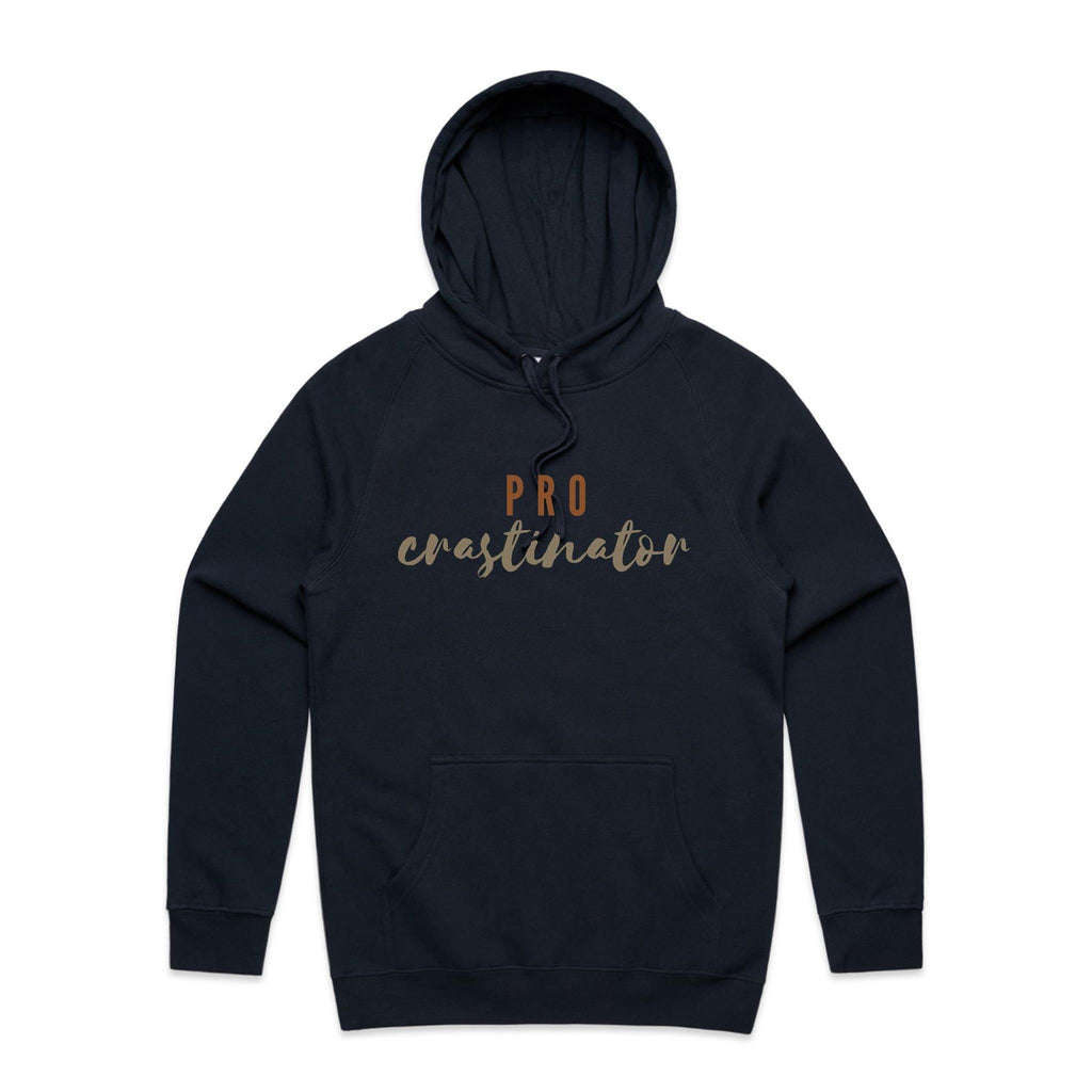 Procrastinator - Mens Hoodie Navy Mens Hoodie Printed In Australia