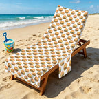 Hamburgers Beach Chair Towel Cover with Side Pockets