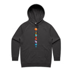 Our Solar System - Womens Hoodie Coal Womens Hoodie Printed In Australia Space