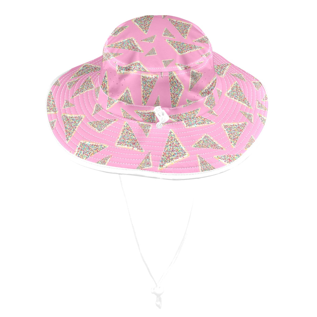 Fairy Bread On Pink Wide Brim Bucket Hat Wide Brim Bucket Hat Food Printed Offshore