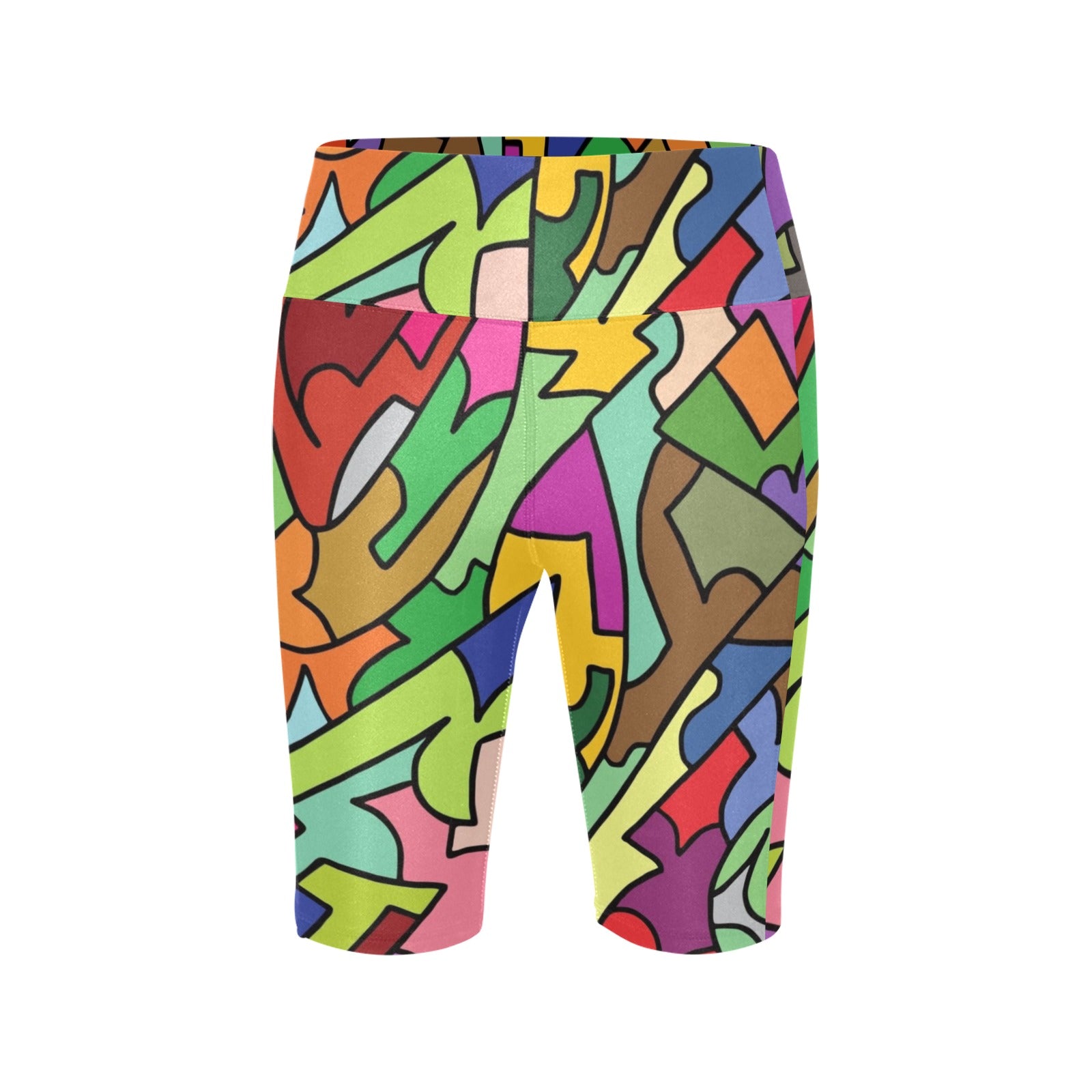 Bright Abstract Women's Bike Shorts With Side Pockets Women's Bike Shorts Printed Offshore