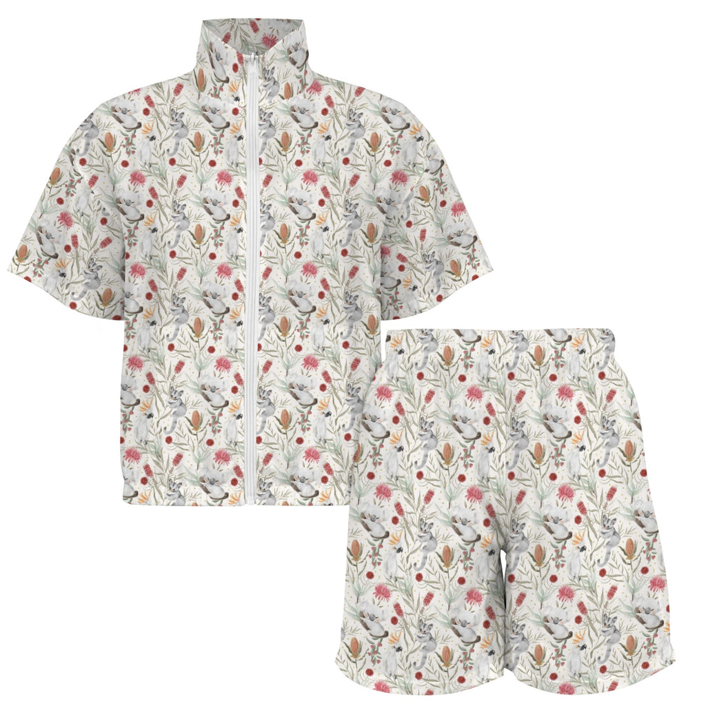 Australian Plants And Animals Women's Windbreaker Short Set