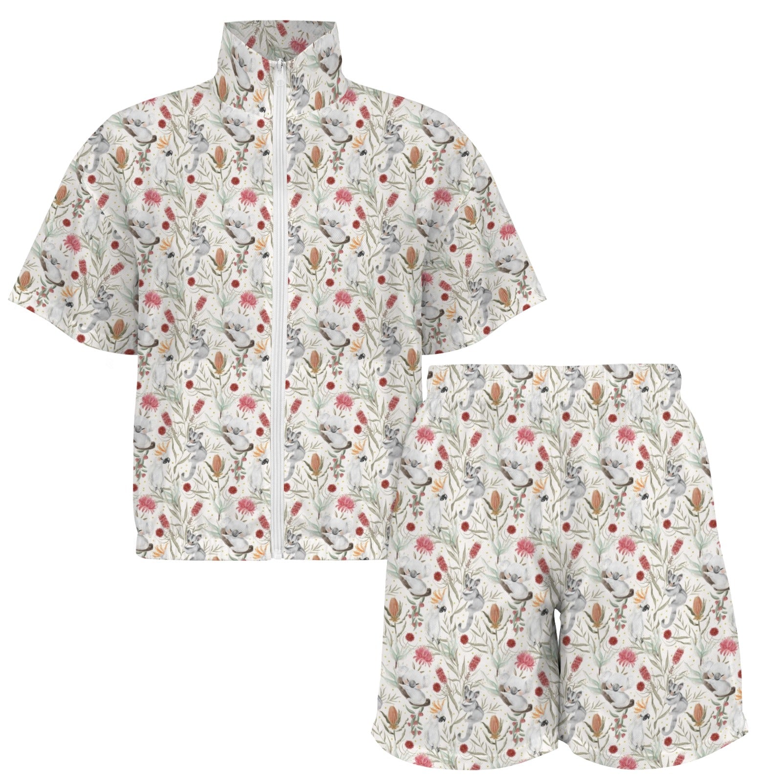 Australian Plants And Animals Women's Windbreaker Short Set