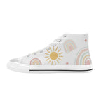 Pastel Rainbows - Kids High Top Canvas Shoes