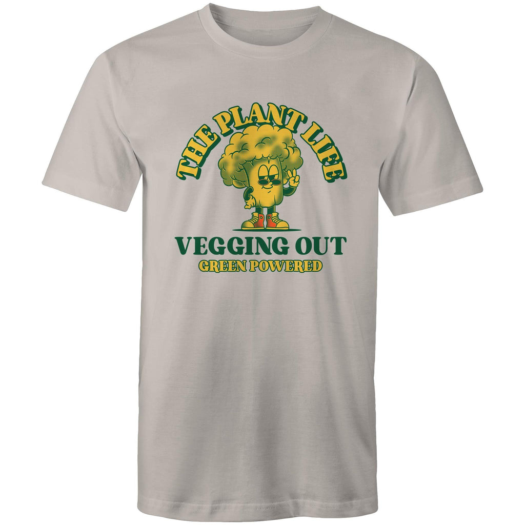 The Plant Life, Vegetarian - Mens T-Shirt Light Grey Mens T-shirt Plants Printed In Australia