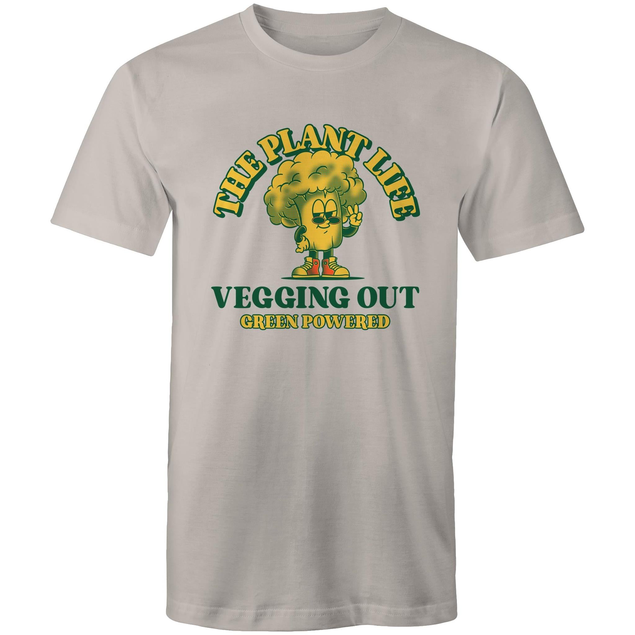 The Plant Life, Vegetarian - Mens T-Shirt Light Grey Mens T-shirt Plants Printed In Australia