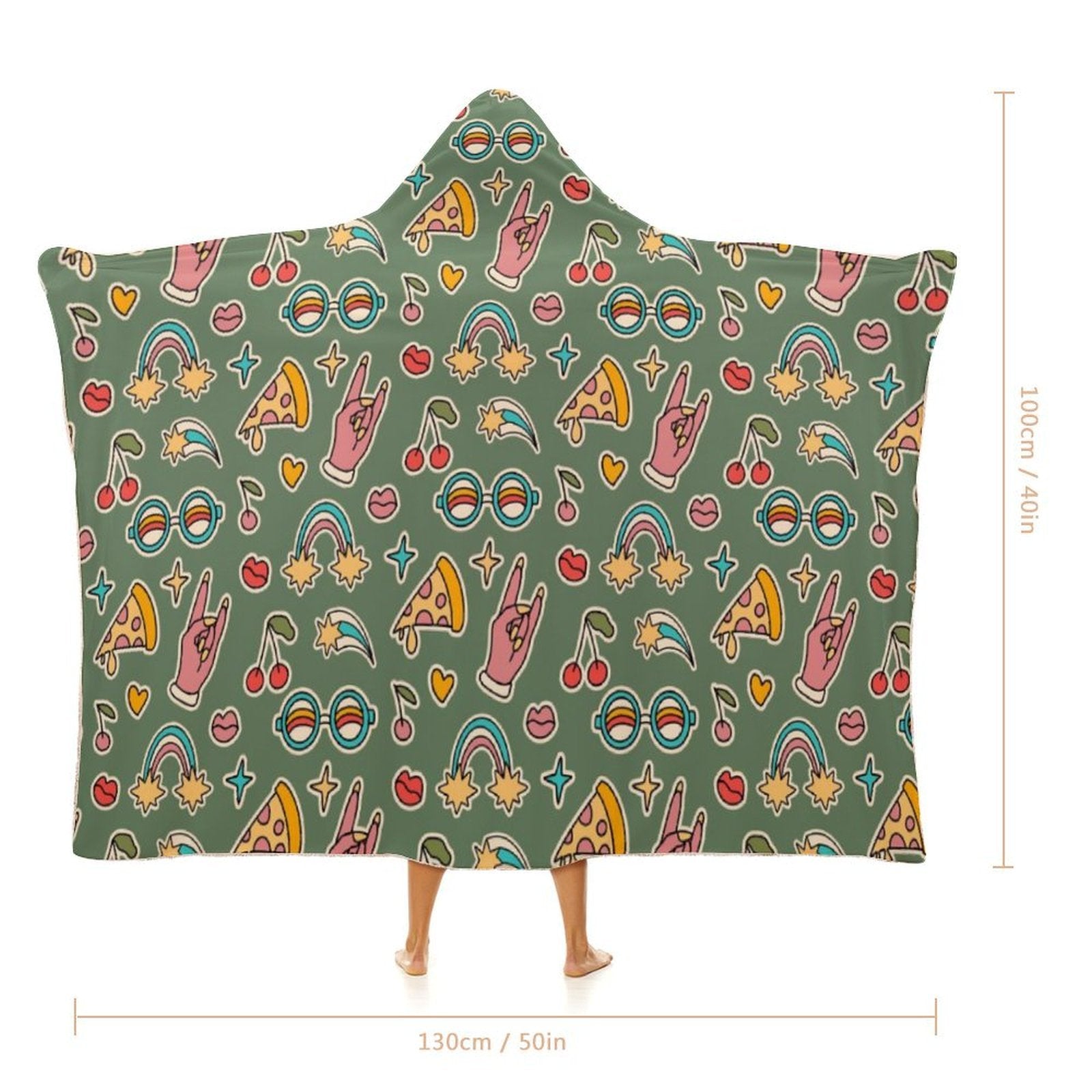 Groovy Retro Kids Hooded Blanket 100cm x 130cm