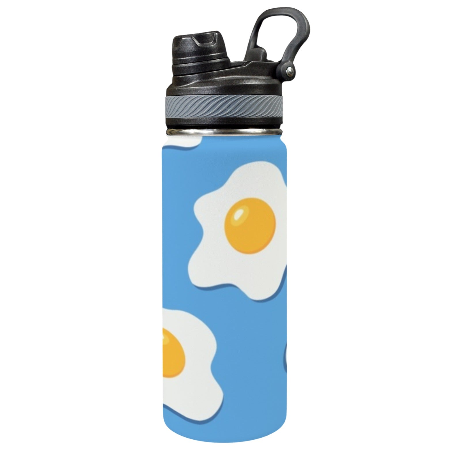 Fried Eggs - Insulated Water Bottle with Dual-Use Lid (18oz) One Size Insulated Water Bottle with Dual-Use Lid (18oz) Food Printed Offshore