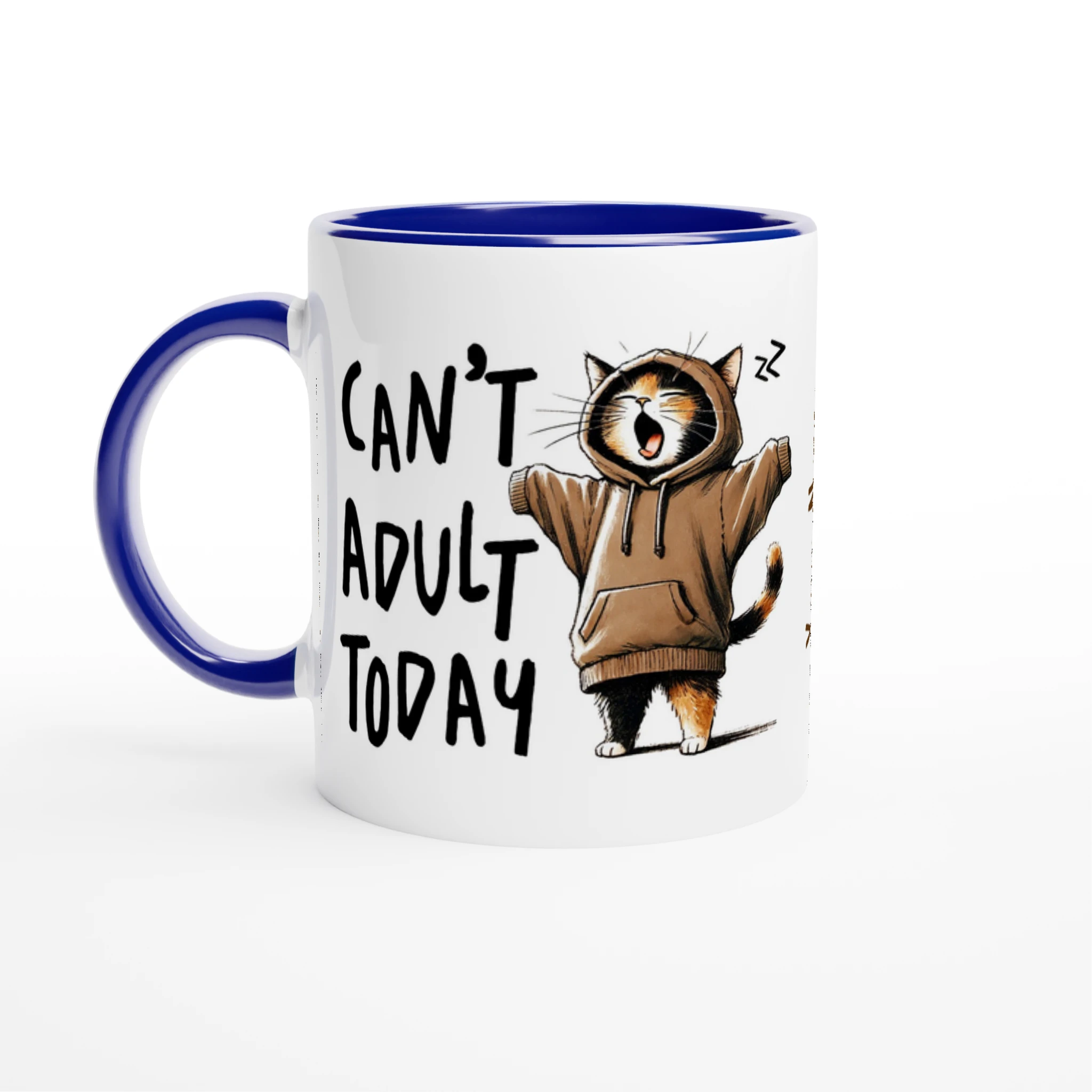 Personalise - Can't Adult Today - 11oz Ceramic Mug Ceramic Blue Personalised 11oz Mug animal Globally Fulfilled