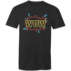 Wow, Comic Book - Mens T-Shirt Black Mens T-shirt comic Printed In Australia