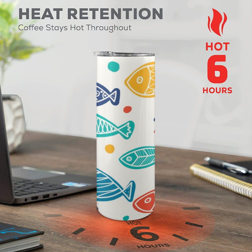 Fish 20oz Tall Skinny Tumbler with Lid and Straw