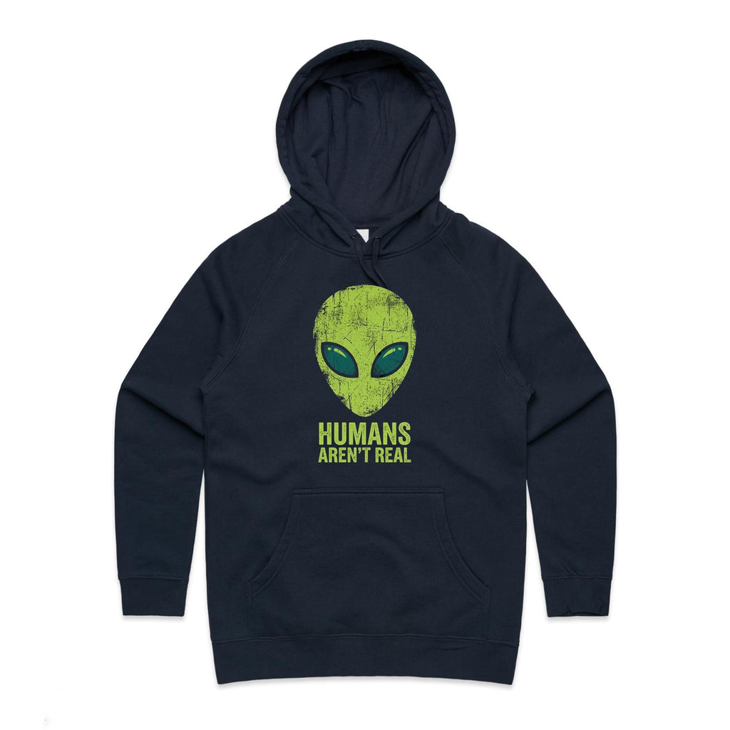 Alien, Humans Aren't Real Women's AS Colour Hoodie