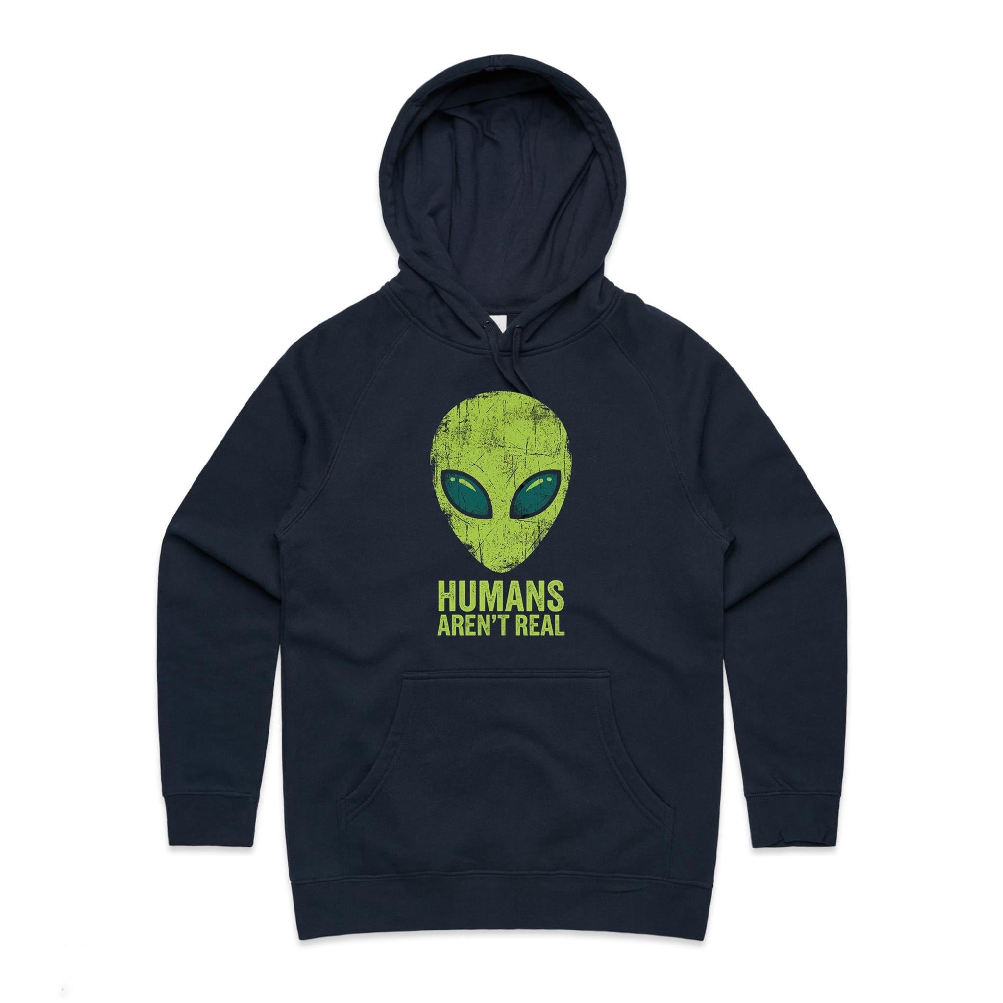 Alien, Humans Aren't Real Women's AS Colour Hoodie