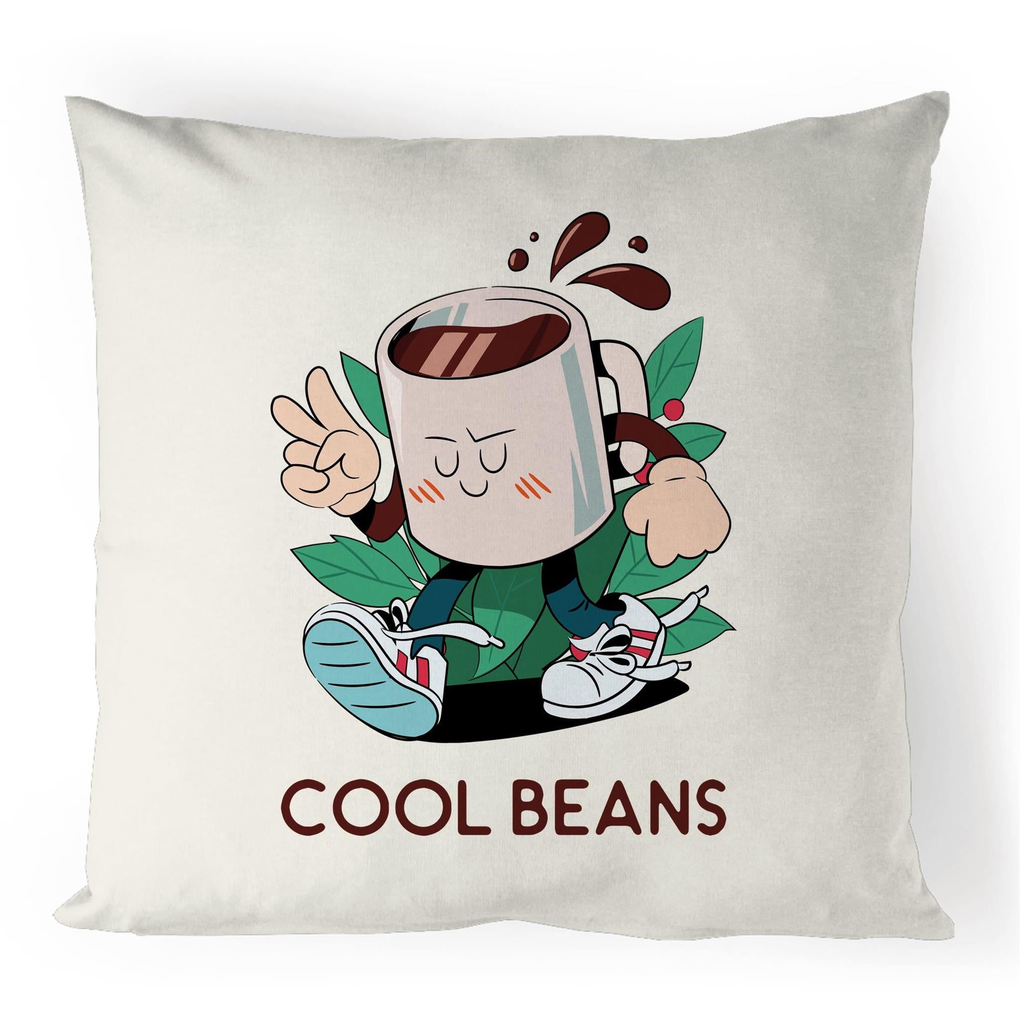 Cool Beans, Coffee - 100% Linen Cushion Cover Default Title Coffee Printed In Australia