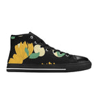 Yellow Flowers And Dots - Women's High Top Canvas Shoes Womens Classic High Top Shoes Printed Offshore