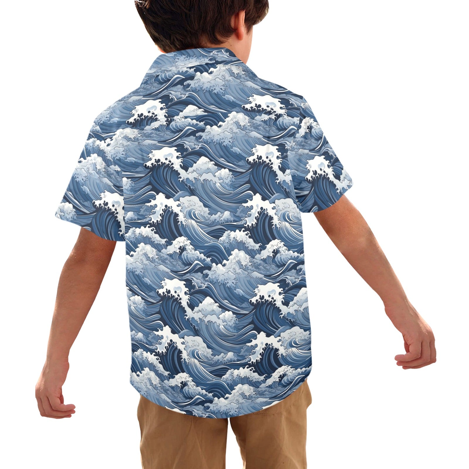 Japanese Waves Junior Kids Hawaiian Shirt