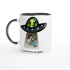 Personalised - Guitarist Alien Abduction - White 11oz Ceramic Mug with Colour InsidePersonalised - Ceramic Black Personalised 11oz Mug customise Globally Fulfilled Music personalise Sci Fi