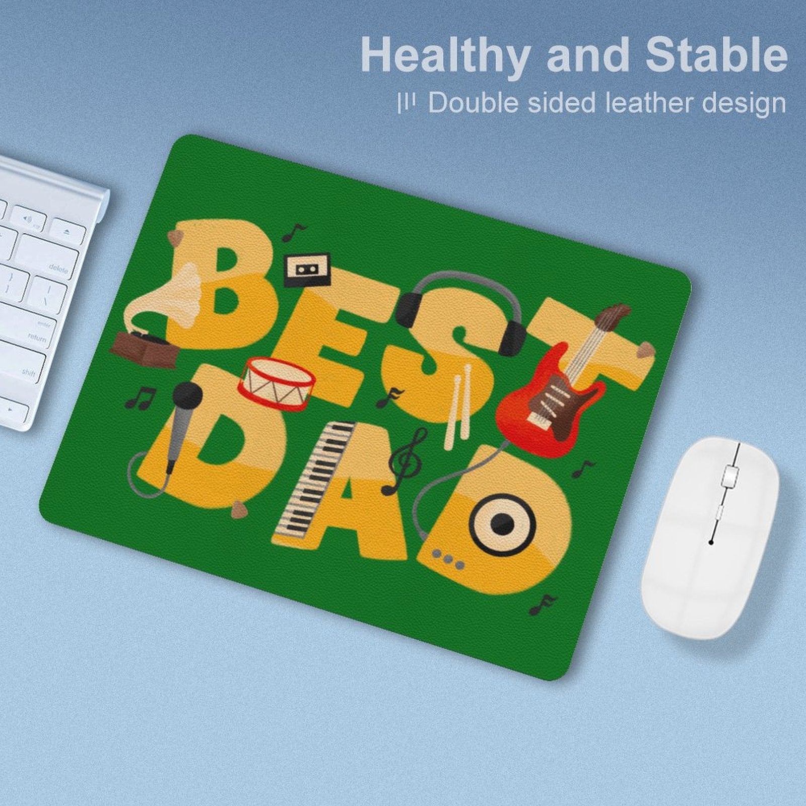 Best Dad - Leather Mouse Pad Leather Mouse Pad Dad Printed Offshore