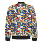 Blue Comic Book Men's Casual Zip‑Up Bomber Jacket