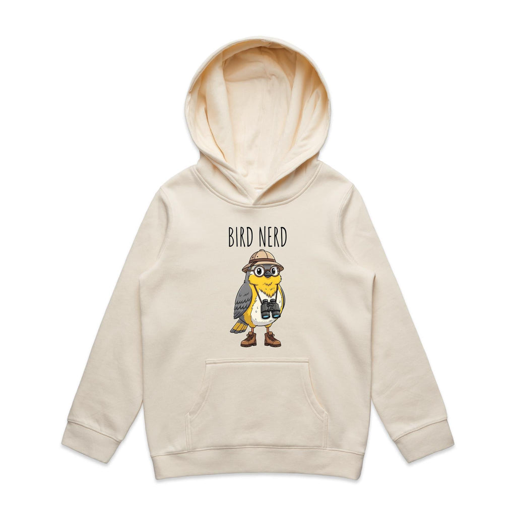 Bird Nerd 2 Kid's AS Colour Hoodie Ecru Kids Hoodie animal Birds Printed In Australia