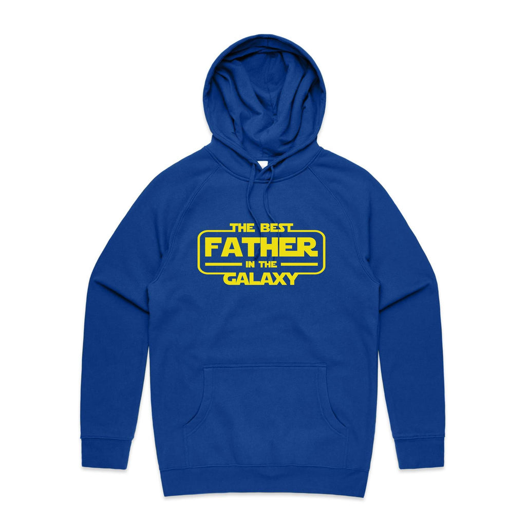 The Best Father In The Galaxy - Mens Hoodie Bright Royal Mens Hoodie Dad Printed In Australia