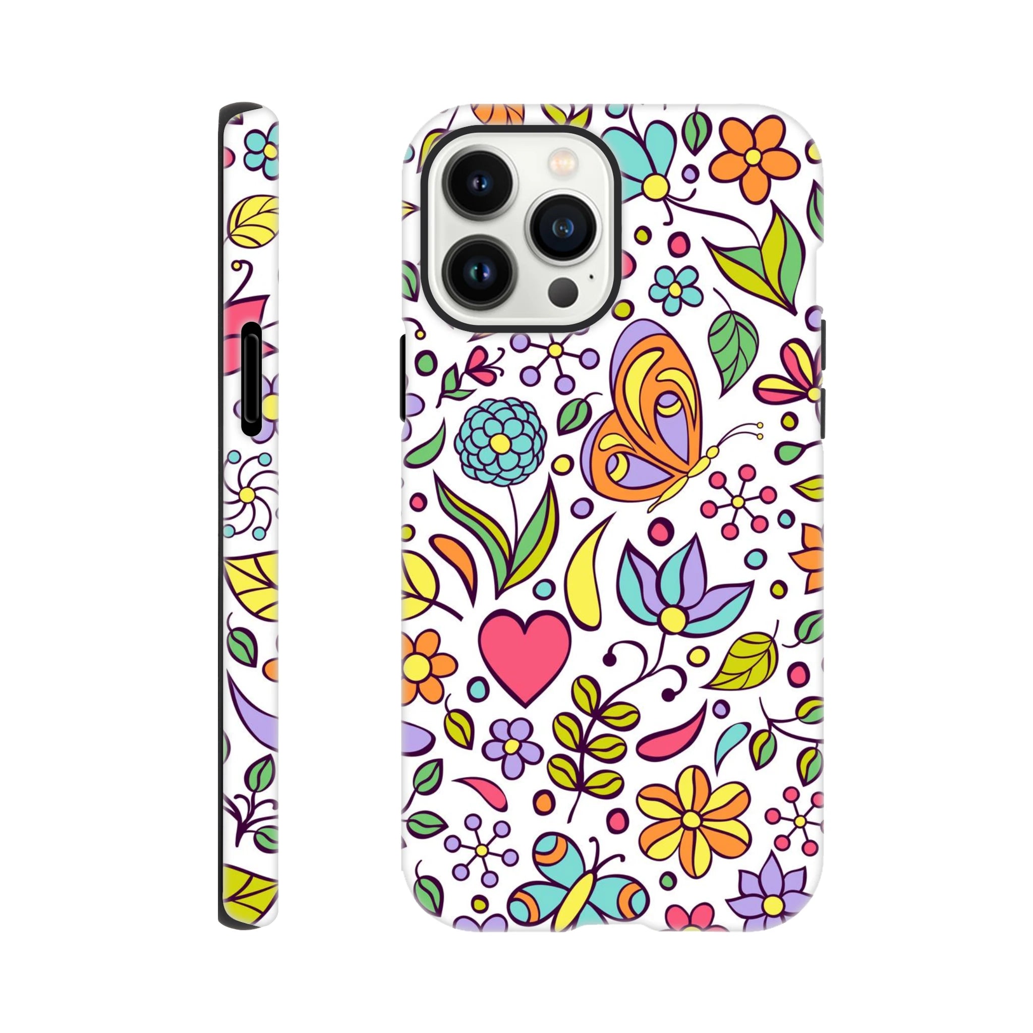 Quirky Butterfly Flowers - Apple iPhone Tough case iPhone 13 Pro Max iPhone Tough Case animal Globally Fulfilled