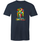 Melting Game Cube - Mens T-Shirt Navy Mens T-shirt Games