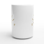 Coffee Fuel Gauge - White 15oz Ceramic Mug 15oz Mug Coffee Globally Fulfilled