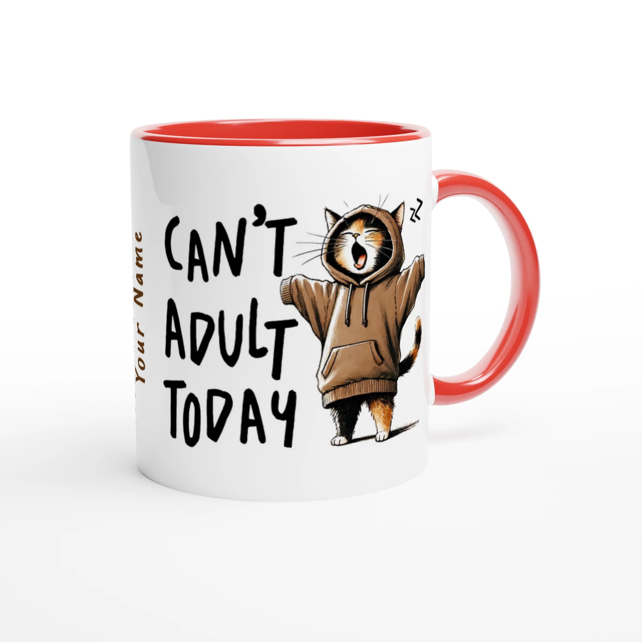 Personalise - Can't Adult Today - 11oz Ceramic Mug Personalised 11oz Mug animal Globally Fulfilled