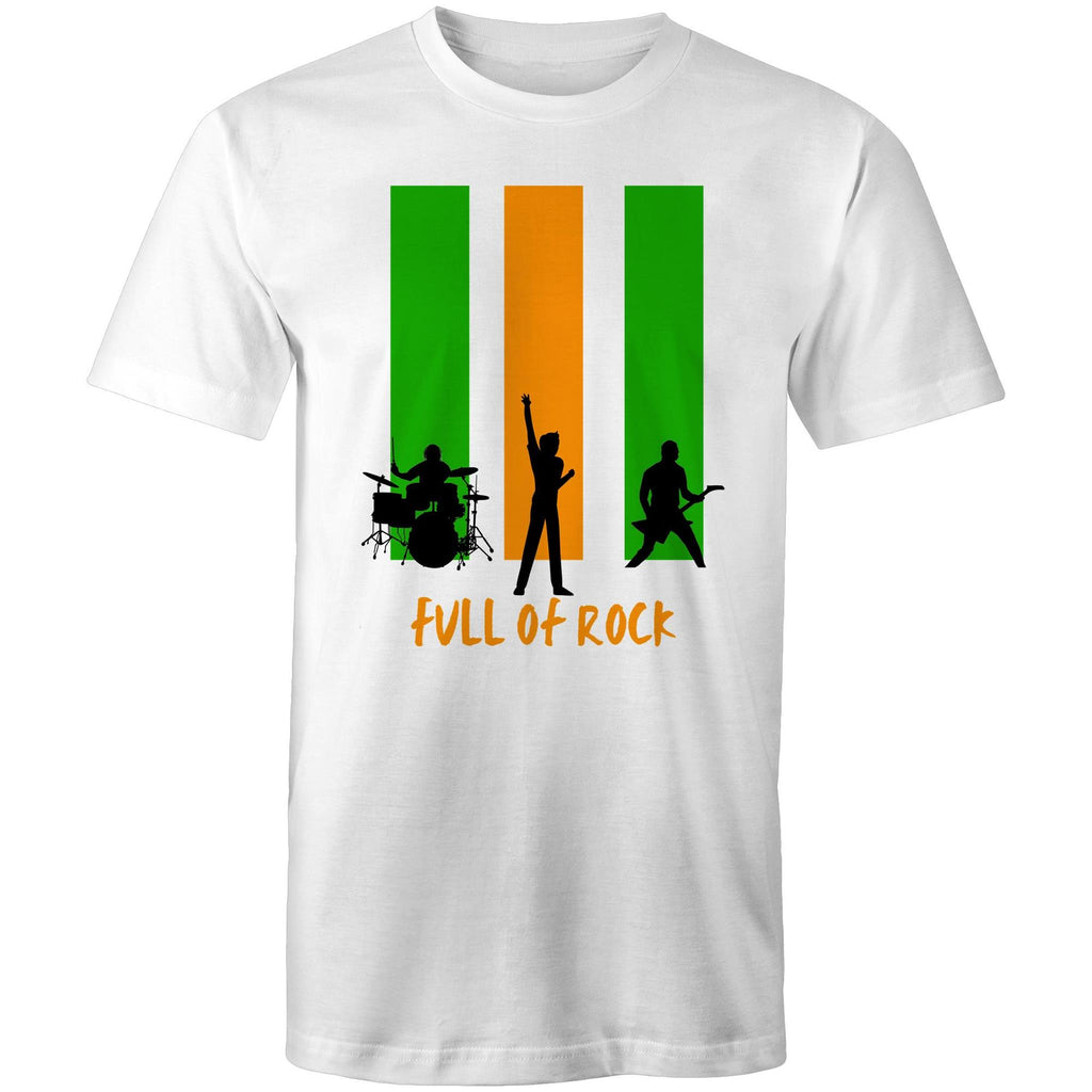 Full Of Rock - Mens T-Shirt White Mens T-shirt Music Printed In Australia