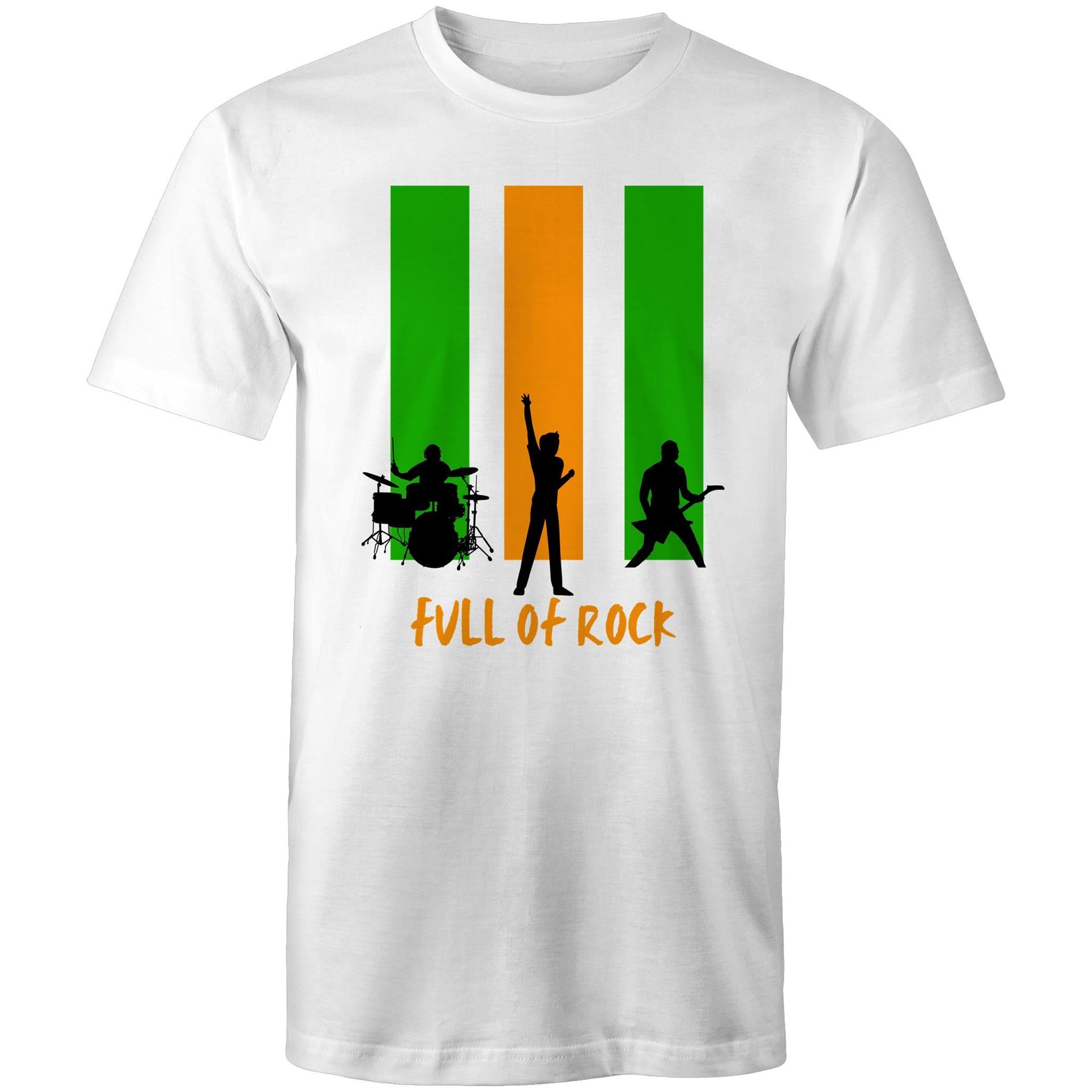 Full Of Rock - Mens T-Shirt White Mens T-shirt Music Printed In Australia