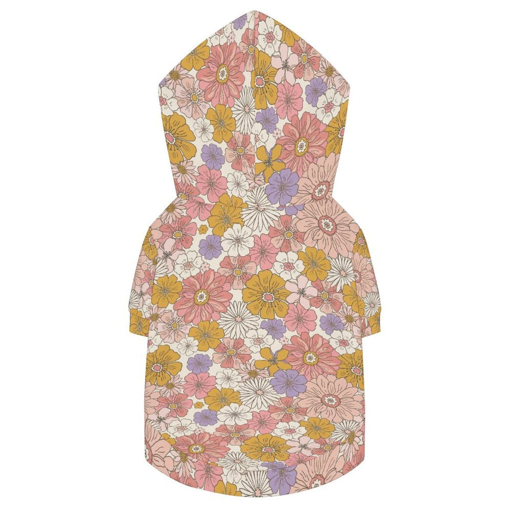 Faded Floral Pet Hoodie (Large Size)