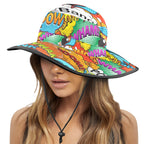 Comic Book 2 Wide Brim Bucket Hat Wide Brim Bucket Hat comic Printed Offshore
