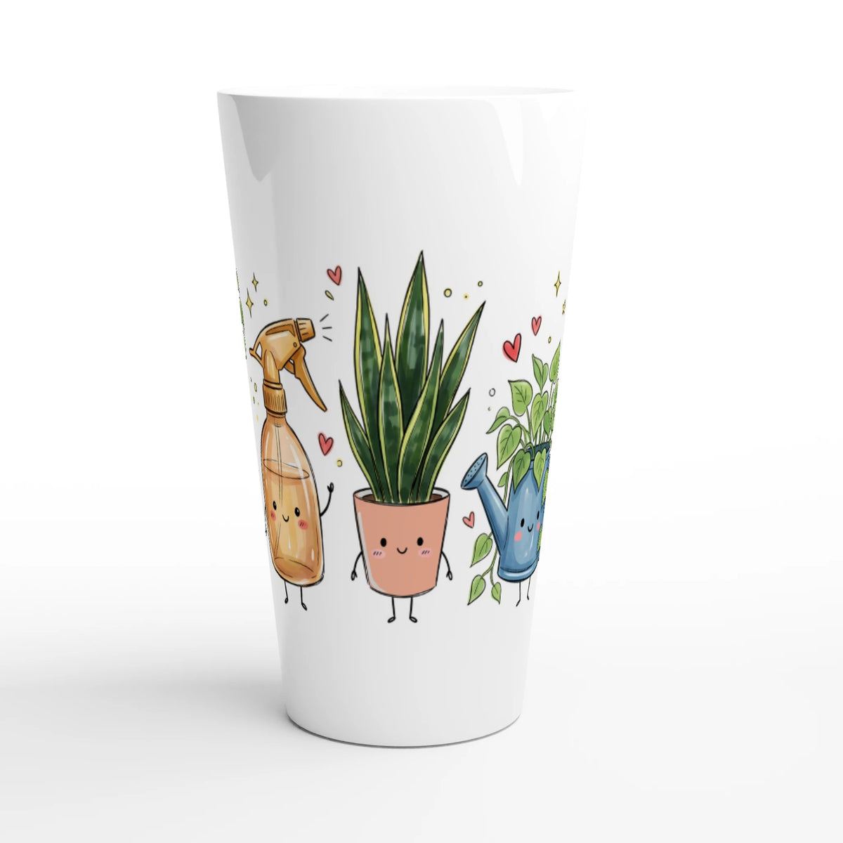 Plant Lover White Latte 17oz Ceramic Mug Latte Mug Globally Fulfilled Plants